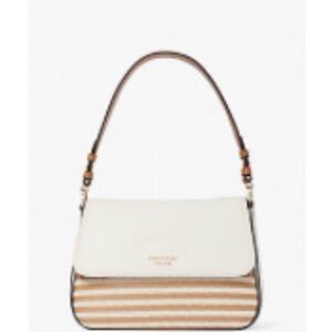 Kate Spade Cream and Brown Striped Medium Convertible Shoulder Bag LIKE NEW!